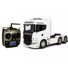 Carregar imagem no visualizador da galeria, Miniatura Realista de Controle Remoto Caminhão Scania S540 6X4 + Carreta de Brinde (QUEIMA DE ESTOQUE)