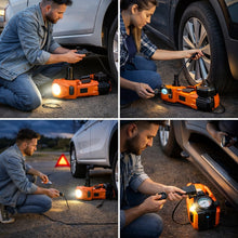 Carregar imagem no visualizador da galeria, Macaco Hidráulico Elétrico 5t 12v E Bomba Inflável Com Led