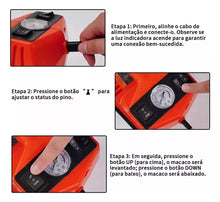 Carregar imagem no visualizador da galeria, Macaco Hidráulico Elétrico 5t 12v E Bomba Inflável Com Led
