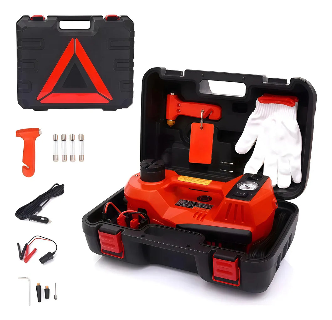Macaco Hidráulico Elétrico 5t 12v E Bomba Inflável Com Led