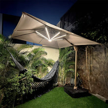 Carregar imagem no visualizador da galeria, Ombrelone Guarda Sol Gold Led Alumínio 3,0 x 3,0 C/ Base em 100 L
