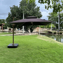 Carregar imagem no visualizador da galeria, Ombrelone Guarda Sol Gold Led Alumínio 3,0 x 3,0 C/ Base em 100 L
